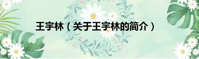 王宇林（关于王宇林的简介）