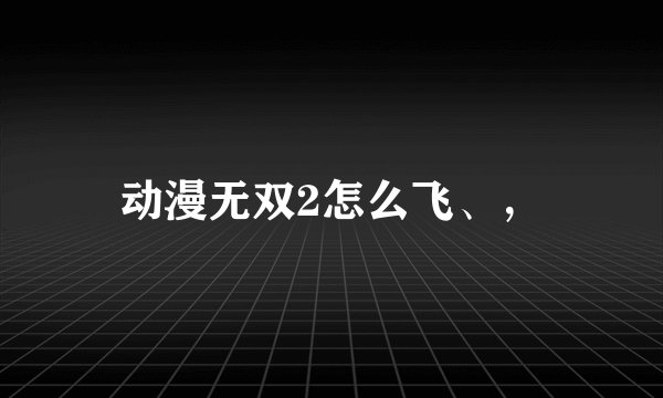 动漫无双2怎么飞、，