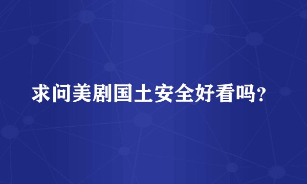 求问美剧国土安全好看吗?