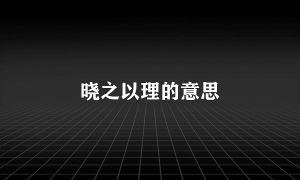晓之以理的意思