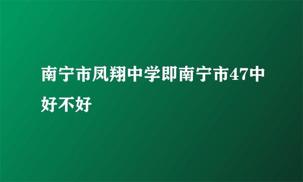 南宁市凤翔中学即南宁市47中好不好