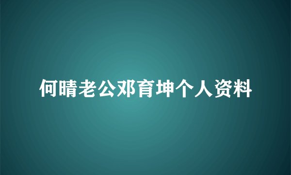 何晴老公邓育坤个人资料