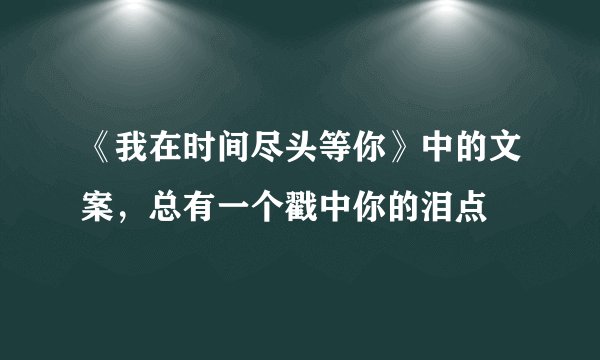 《我在时间尽头等你》中的文案,总有一个戳中你的泪点