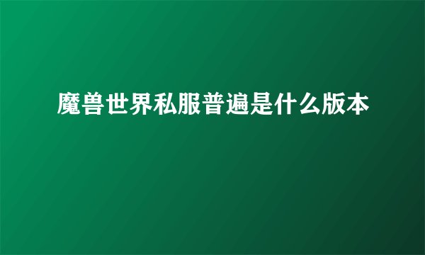 魔兽世界私服普遍是什么版本