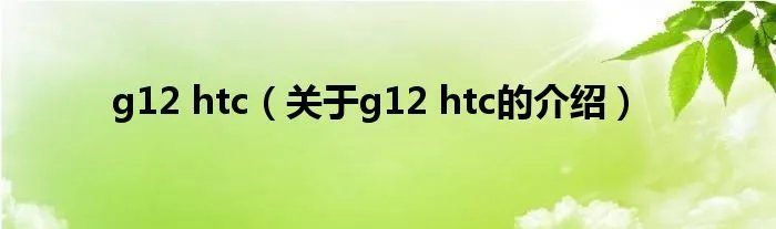 g12 htc(关于g12 htc的介绍)