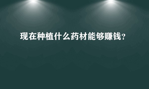 现在种植什么药材能够赚钱？