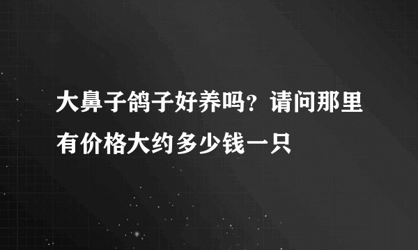 大鼻子鸽子好养吗？请问那里有价格大约多少钱一只