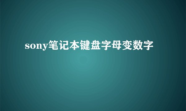 sony笔记本键盘字母变数字