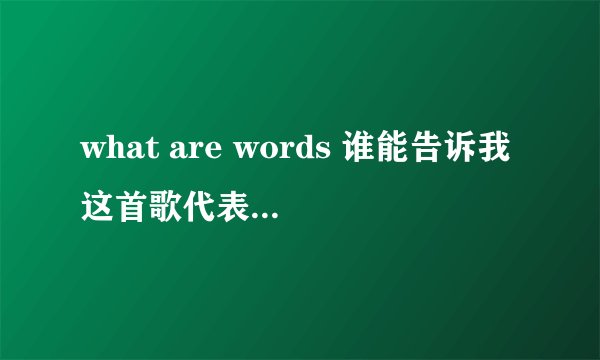 what are words 谁能告诉我这首歌代表着什么？有什么意义？