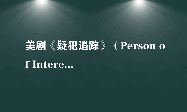 美剧《疑犯追踪》(Person of Interest)为什么评分这么高?