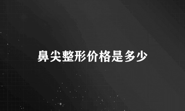 鼻尖整形价格是多少