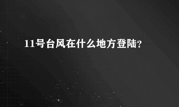 11号台风在什么地方登陆？