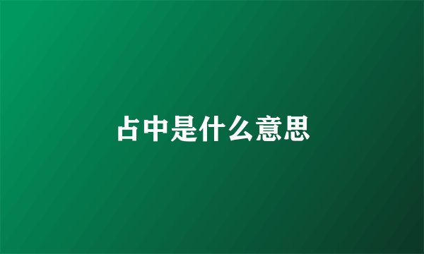占中是什么意思