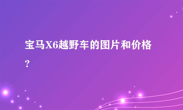 宝马X6越野车的图片和价格？