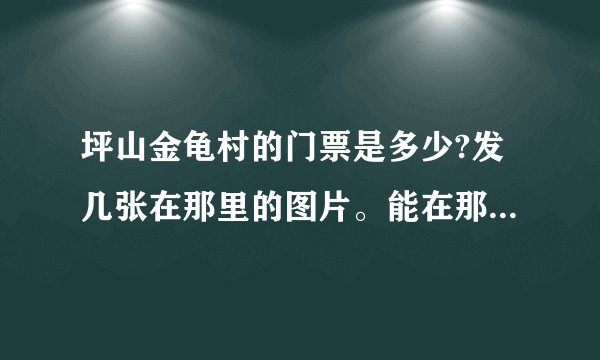 坪山金龟村的门票是多少?发几张在那里的图片。能在那里干什么？