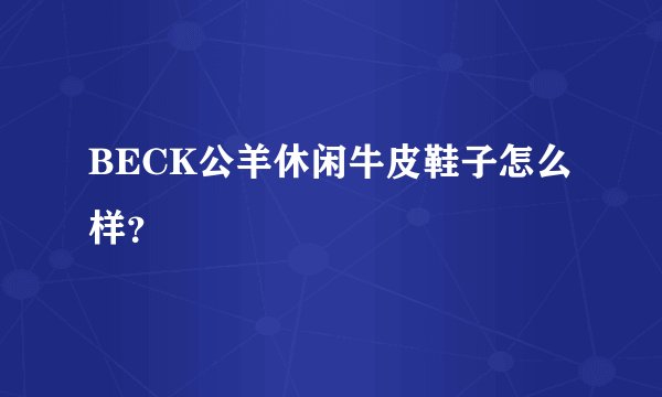 BECK公羊休闲牛皮鞋子怎么样?