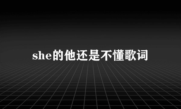 she的他还是不懂歌词