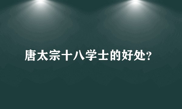 唐太宗十八学士的好处？