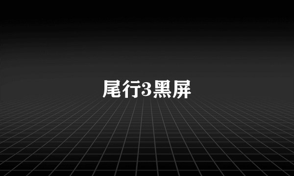尾行3黑屏