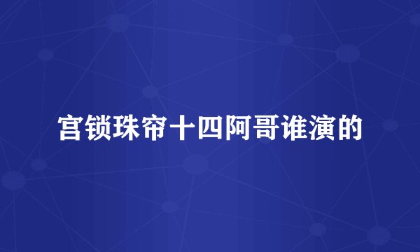 宫锁珠帘十四阿哥谁演的