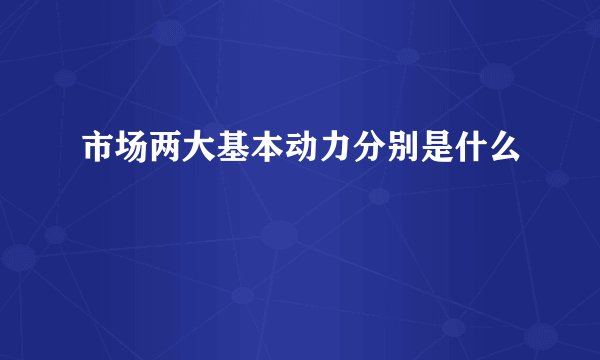 市场两大基本动力分别是什么