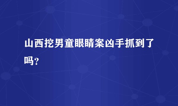 山西挖男童眼睛案凶手抓到了吗？