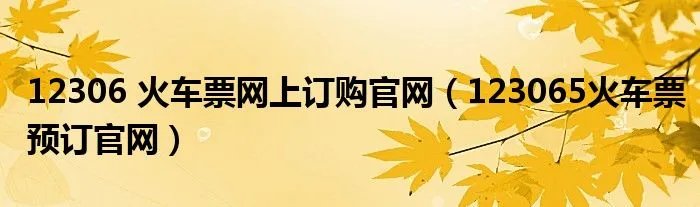 12306 火车票网上订购官网（123065火车票预订官网）