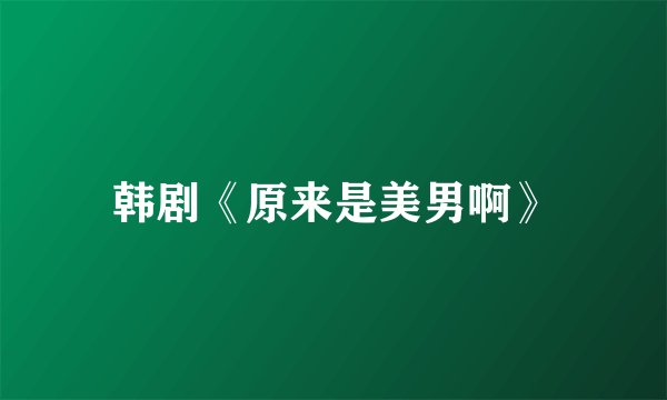 韩剧《原来是美男啊》