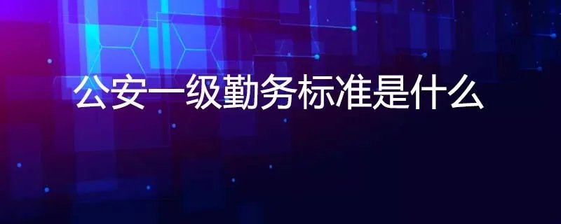 公安一级勤务标准是什么