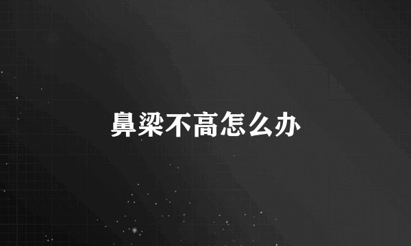 鼻梁不高怎么办