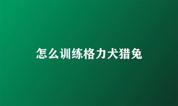 怎么训练格力犬猎兔