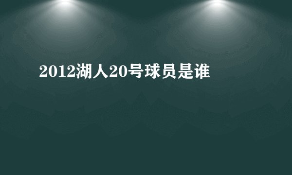2012湖人20号球员是谁