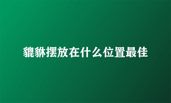 貔貅摆放在什么位置最佳
