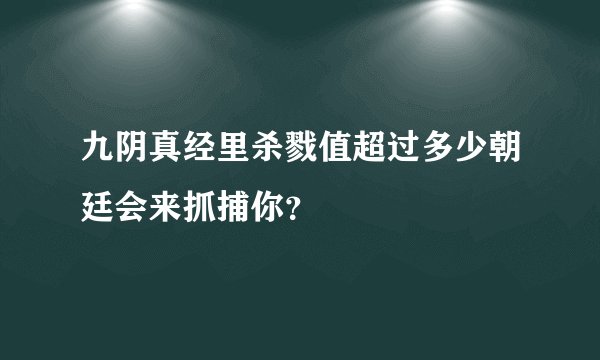 九阴真经里杀戮值超过多少朝廷会来抓捕你？