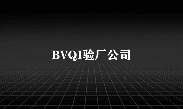 BVQI验厂公司