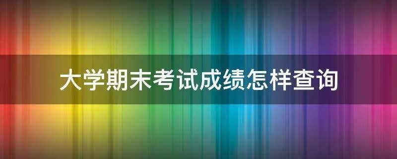 大学期末考试成绩怎样查询