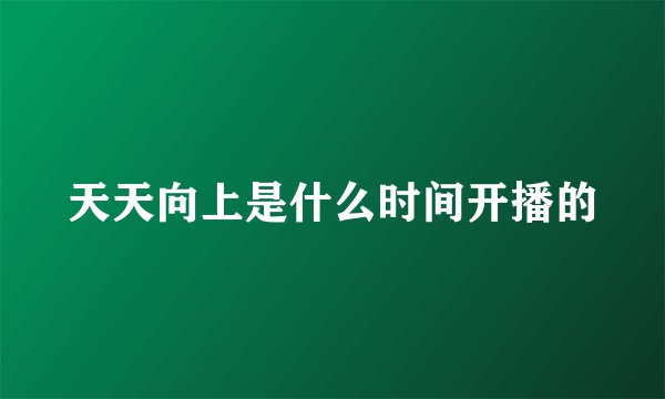 天天向上是什么时间开播的