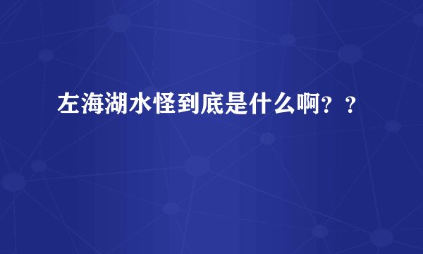 左海湖水怪到底是什么啊？？