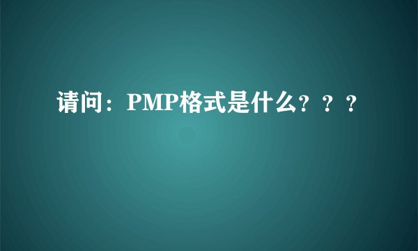 请问:PMP格式是什么???