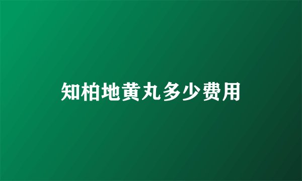知柏地黄丸多少费用