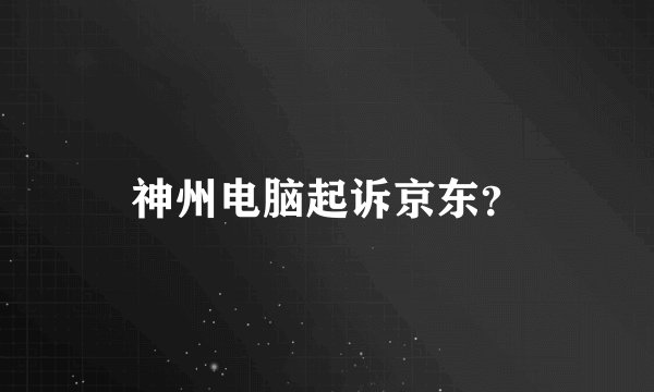 神州电脑起诉京东？