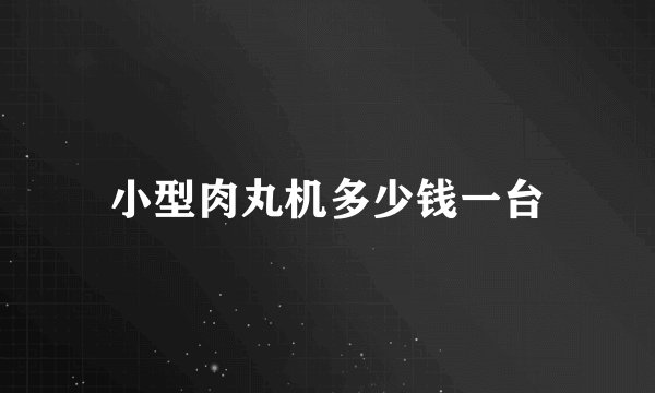 小型肉丸机多少钱一台