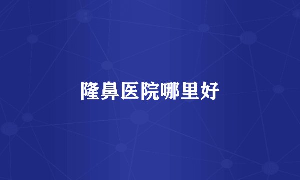 隆鼻医院哪里好