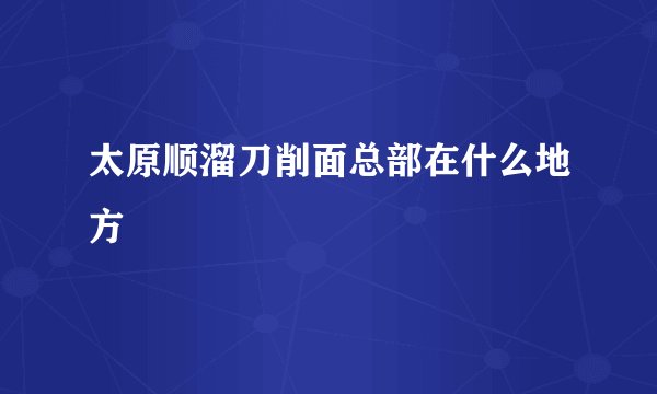 太原顺溜刀削面总部在什么地方