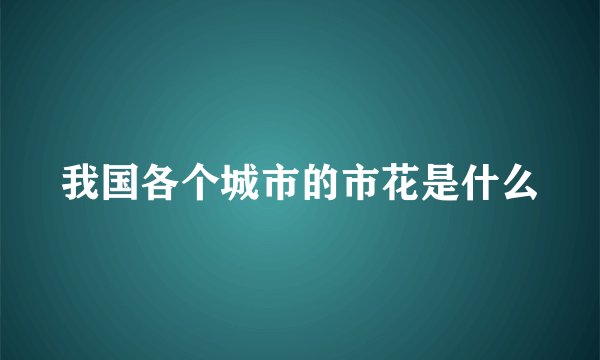 我国各个城市的市花是什么