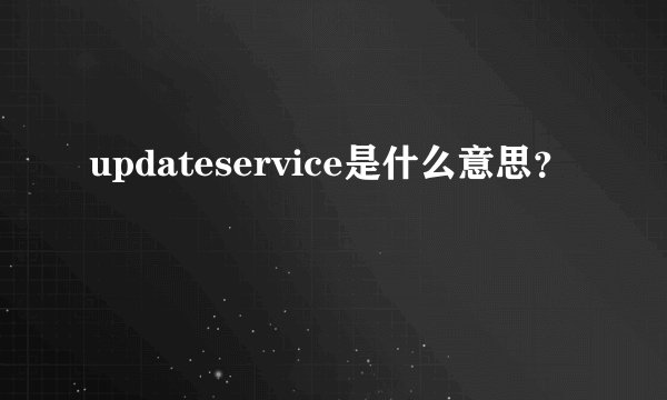 updateservice是什么意思？