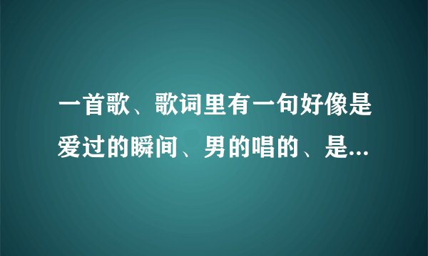 一首歌、歌词里有一句好像是爱过的瞬间、男的唱的、是什么歌啊、