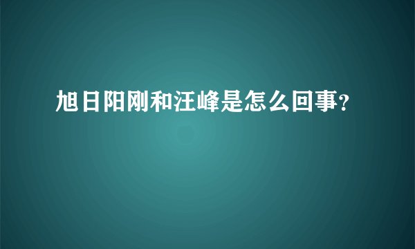 旭日阳刚和汪峰是怎么回事？