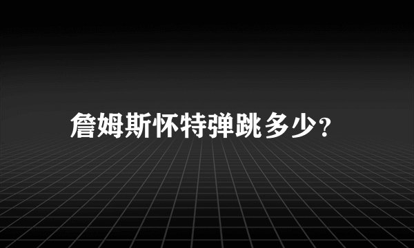 詹姆斯怀特弹跳多少？