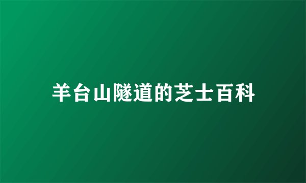 羊台山隧道的芝士百科